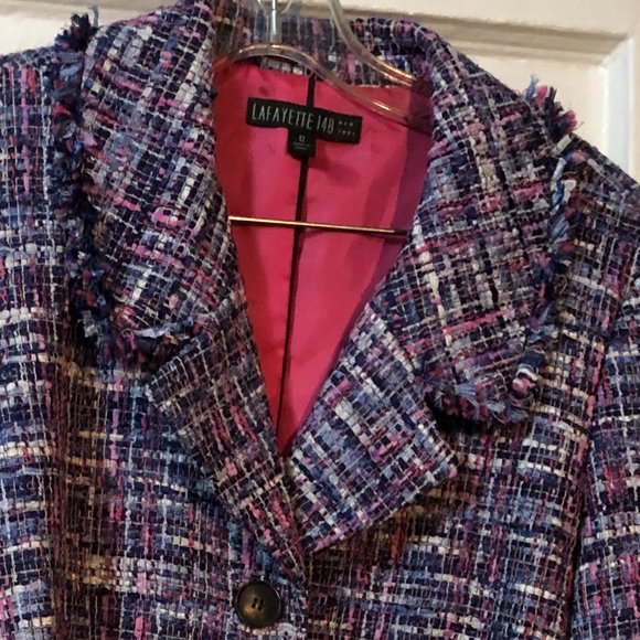 multicolor tweed blazer size 12 LAFAYETTE 148 NEW YORK - Picture 7 of 10